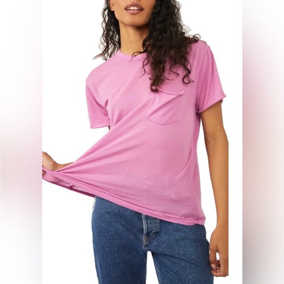 Free People Tops - 𝅺Free People Vella Tee In Pink Plum